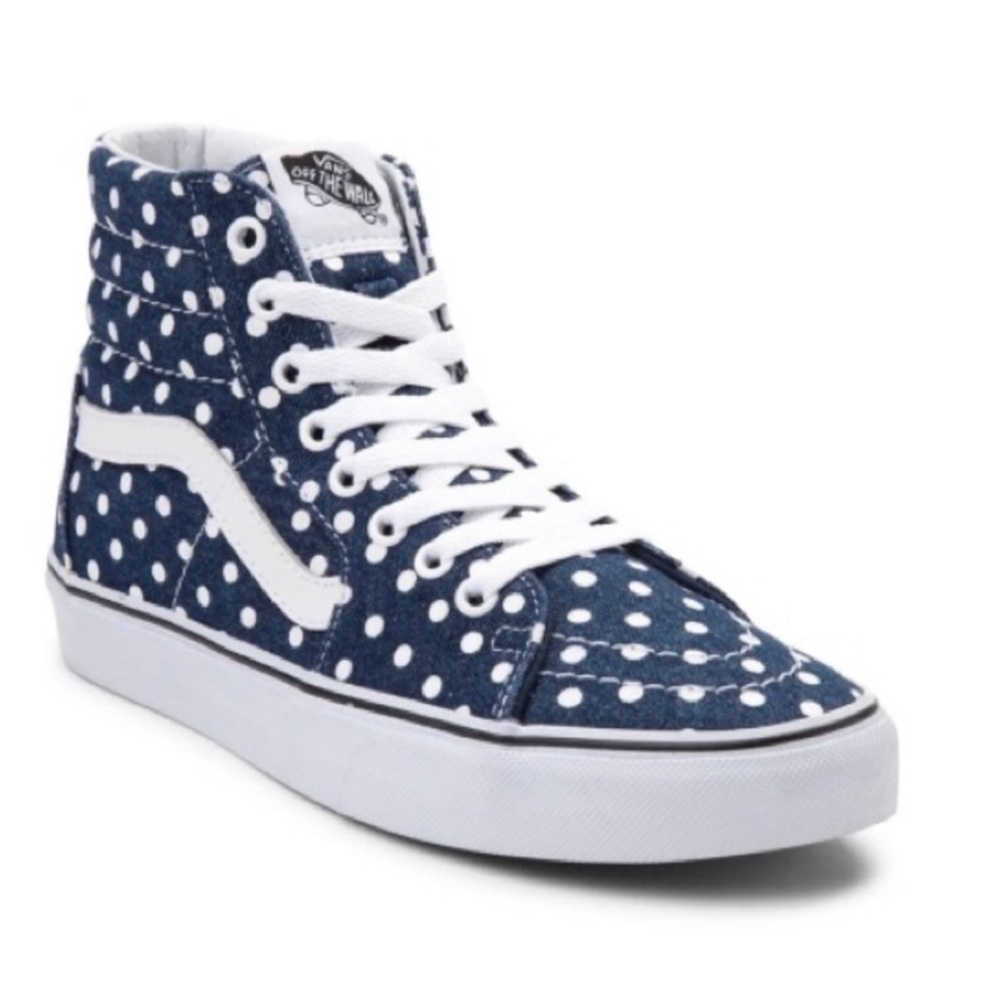 Vans Old Skool Polkadot Skate Hightop Denim size 2